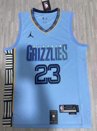 NBA 23 Rose Memphis Grizzlies statement Maillot light bleu brodé